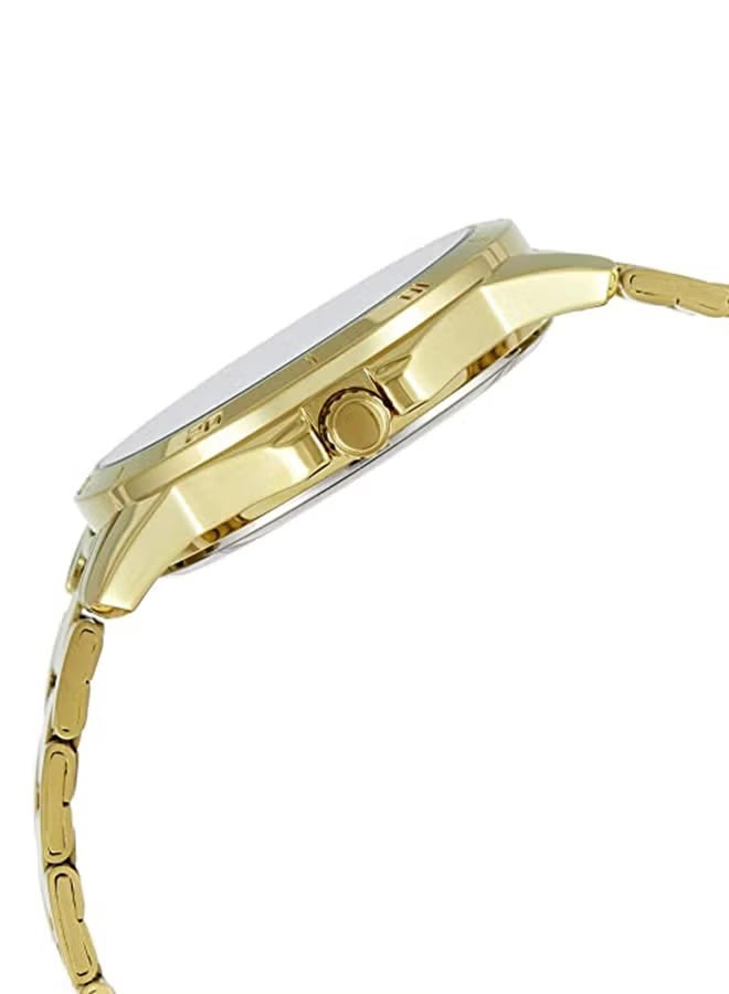 كاسيو ساعة كاسيو للزوجين، سوار من الفولاذ المقاوم للصدأ، مينا أبيض، لون ذهبي، MTP/LTP-V004G-7B - Image 2